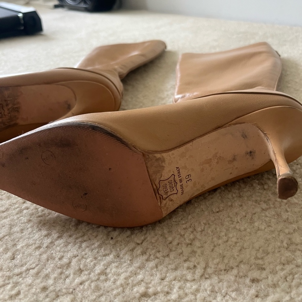 Jimmy Choo Tan Leather Heeled Boots - Picture 3 of 5